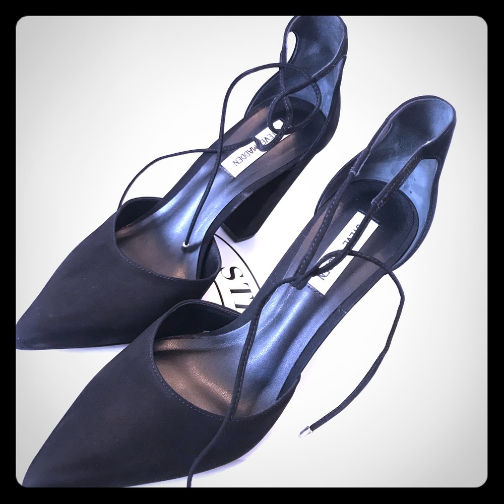 Steve Madden Black Leather High Heels